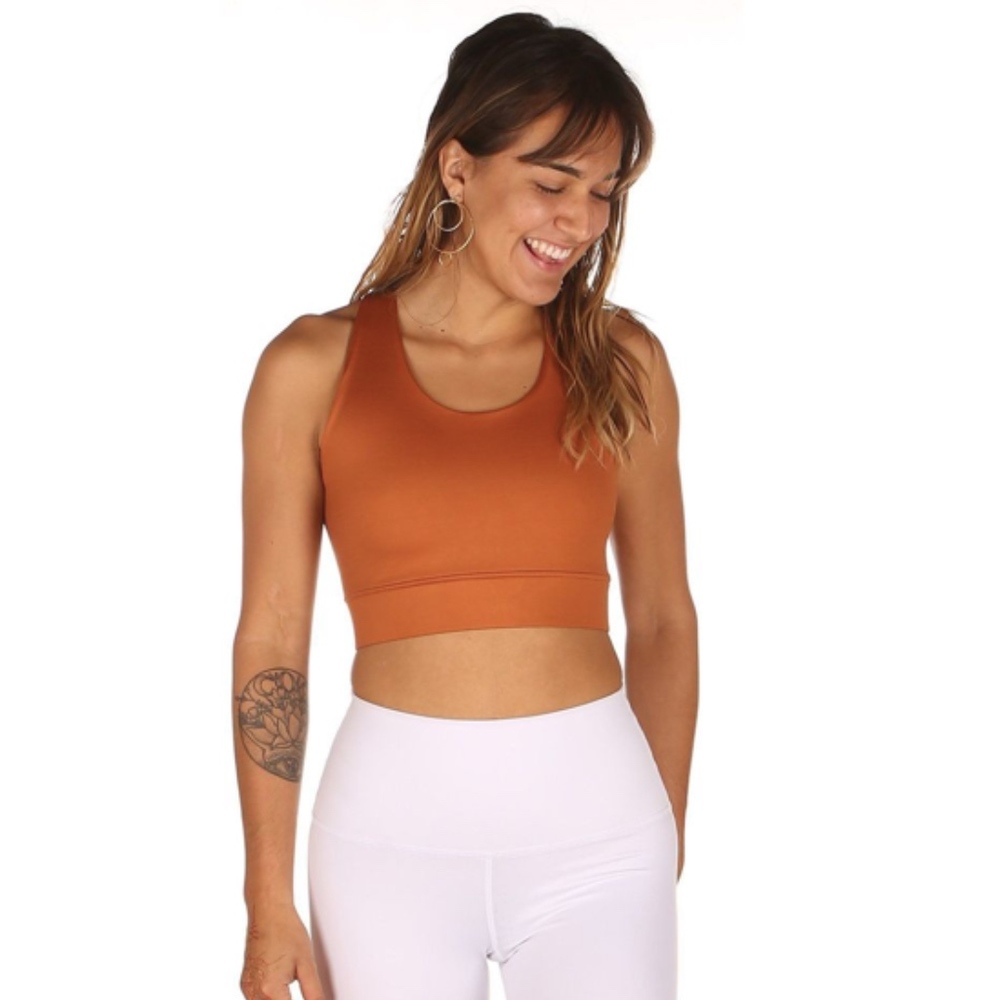 Mika Yoga Wear Kendra Top - Copper NWT
